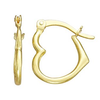 Junior Jewels Kids Sterling Silver Heart Hoop Earrings