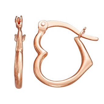 Junior Jewels Kids Sterling Silver Heart Hoop Earrings