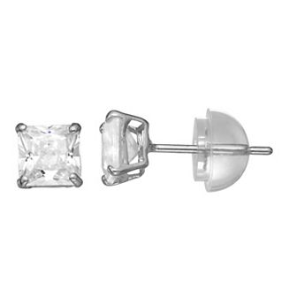 Junior Jewels Kids 14k Gold Princess-Cut Cubic Zirconia Stud Earrings