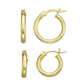 Junior Jewels Kids Sterling Silver Classic Hoop Earrings