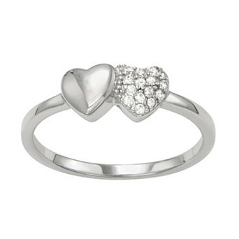 Junior Jewels Kids' Sterling Silver Double Heart Ring