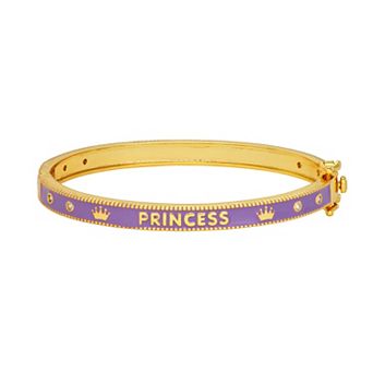 Junior Jewels Kids' 14k Gold Plated "Princess" Enamel Bangle Bracelet