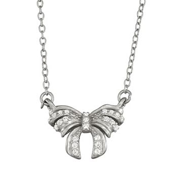 Junior Jewels Kids Sterling Silver Bow Pendant Necklace