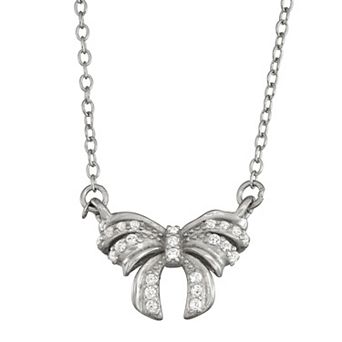 Junior Jewels Kids Sterling Silver Bow Pendant Necklace