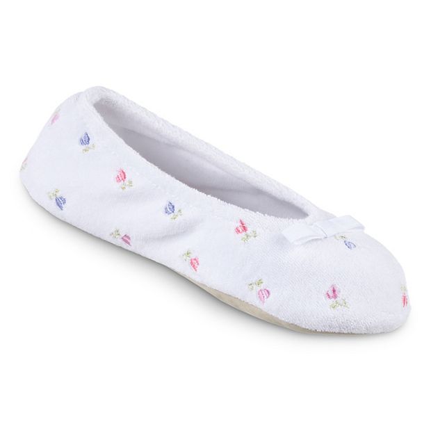 Isotoner terry womens ballerina slippers hot sale