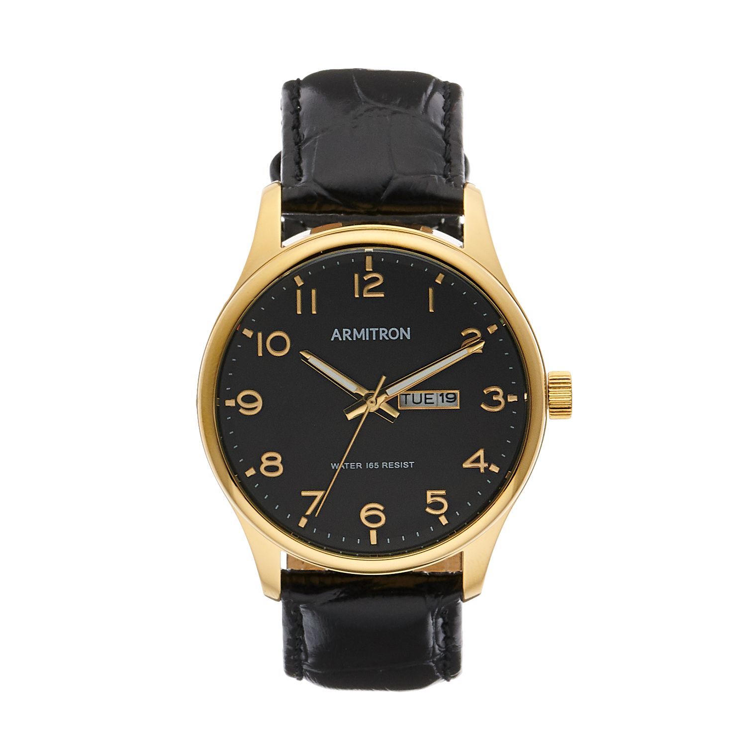 armitron men's leather watch