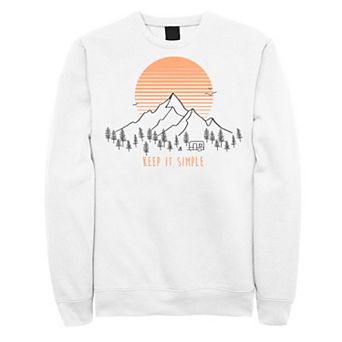Juniors' Keep It Simple Snowy Mountain Sunset Sketch Fleece Sweatshirt