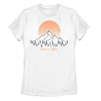 Juniors' "Keep It Simple" Snowy Mountain Sunset Sketch Tee