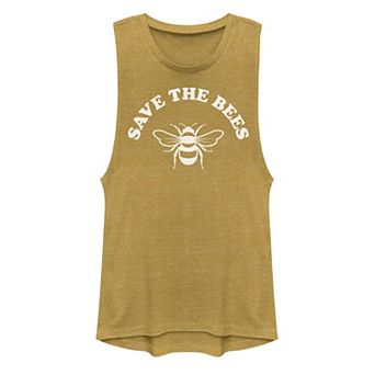 Juniors' "Save The Bees" Graphic Muscle Tank Top