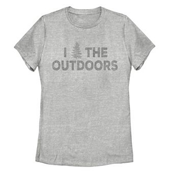 Juniors' "I Tree The Outdoors" Text Tee