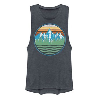 Juniors' Mountain Range Color Pop Portrait Muscle Tank Top