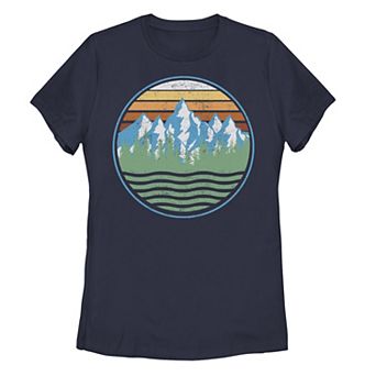 Juniors' Mountain Range Color Pop Portrait Tee