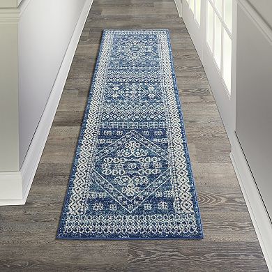 Nourison Passion Rhythm Navy Blue Area Rug