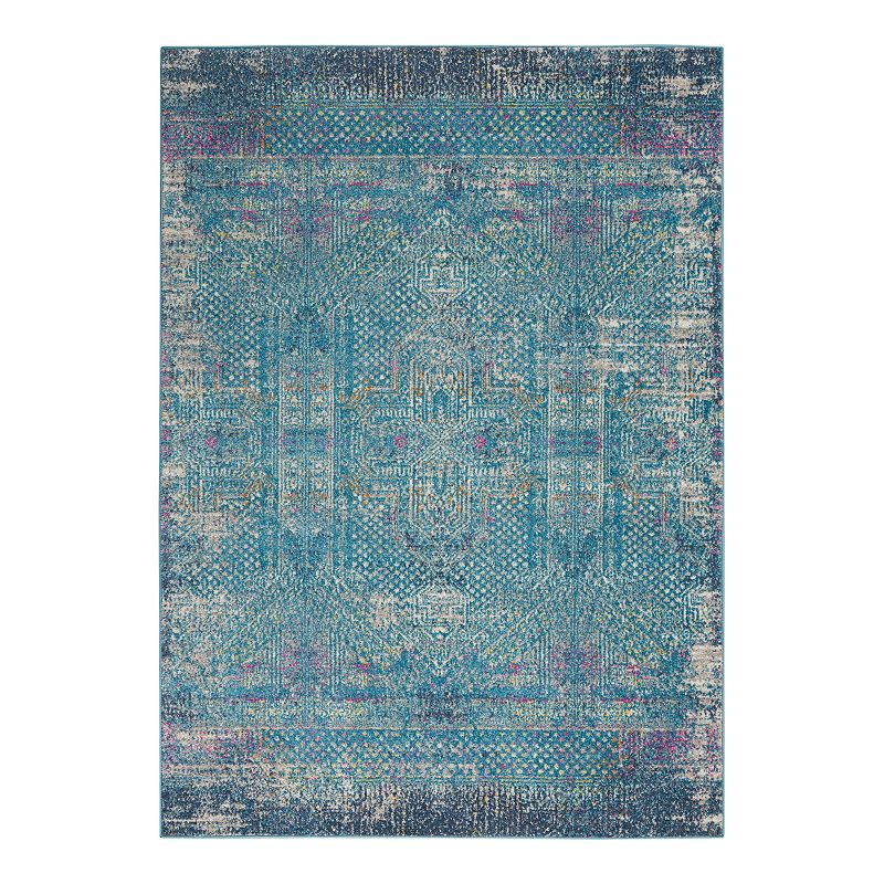Nourison Passion Stellar Blue Area Rug, 8Ft Rnd