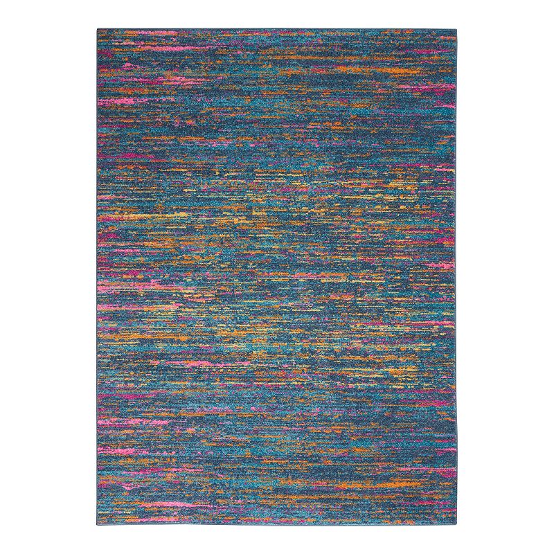 Nourison Passion Ojai Blue Multi Area Rug, Multicolor, 8Ft Rnd