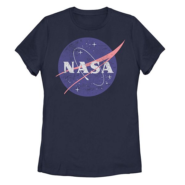 Juniors' NASA Distressed Original Logo Tee