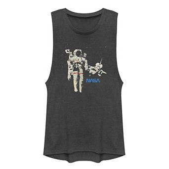 Juniors' NASA Astronaut In Space Graphic Muscle Tank Top