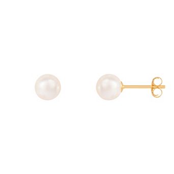 Splendid Pearls 14k Gold 5-6 mm Akoya Cultured Pearl Stud Earrings