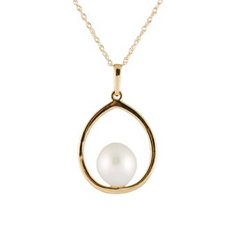 Splendid Pearls 14k Gold Freshwater Cultured Pearl Teardrop Pendant