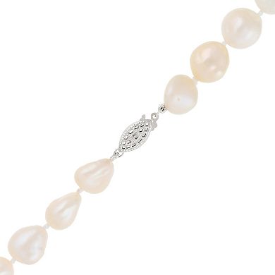 Sterling Silver Baroque Freshwater Cultured Pearl Necklace