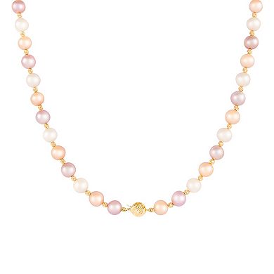 14k Gold Multicolored Freshwater Cultured Pearl Necklace