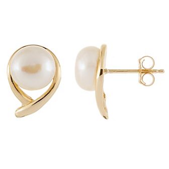 Splendid Pearls 14k Gold Freshwater Cultured Pearl Earrings