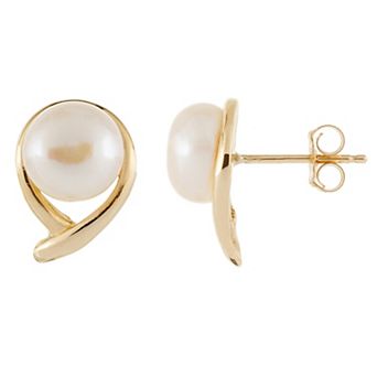 Splendid Pearls 14k Gold Freshwater Cultured Pearl Earrings