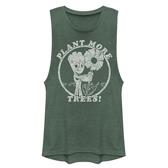 Juniors' Marvel's Guardians Of The Galaxy Groot "Plant More Trees" Muscle Tank Top