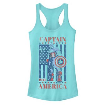 Juniors' Marvel Captain America Vintage Flag 1941 Tank Top