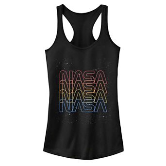 Juniors' NASA Neon Space Logo Color Fade Tank Top