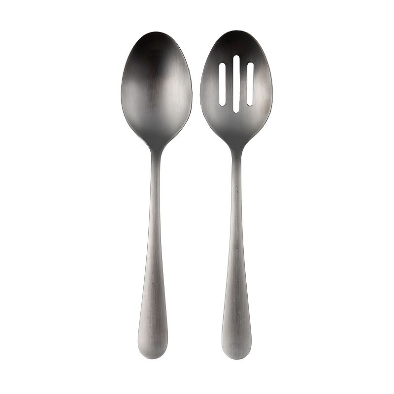 Food Network 2-pc. Flat Iron Serving Spoon & Slotted Spoon Set, Black, 2PC 