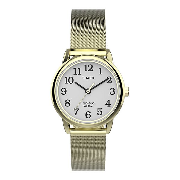 Timex® Women's Easy Reader 25 mm Gold-Tone Mesh Band Watch - TW2U08000JT