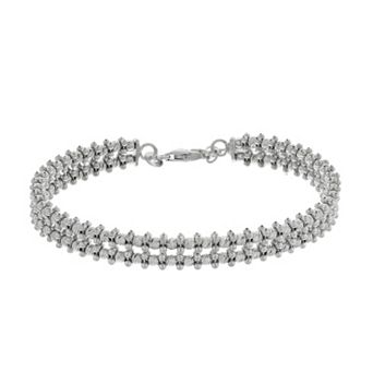 Sterling Silver Double Strand Beaded Bracelet