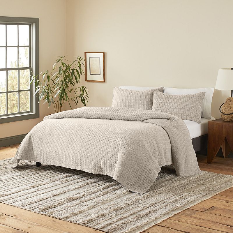 ED Ellen Degeneres Sleep Soft Natural Quilt Set, White, Twin