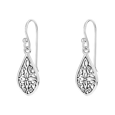 PRIMROSE Sterling Silver Filigree Teardrop Earrings