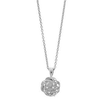 Simply Vera Vera Wang Sterling Silver Diamond Accent Knot Pendant Necklace