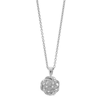 Simply Vera Vera Wang Sterling Silver Diamond Accent Knot Pendant Necklace