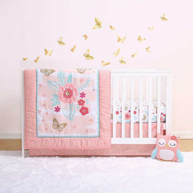 76198899 PS by The Peanutshell Aflutter Floral 3 Piece Crib sku 76198899