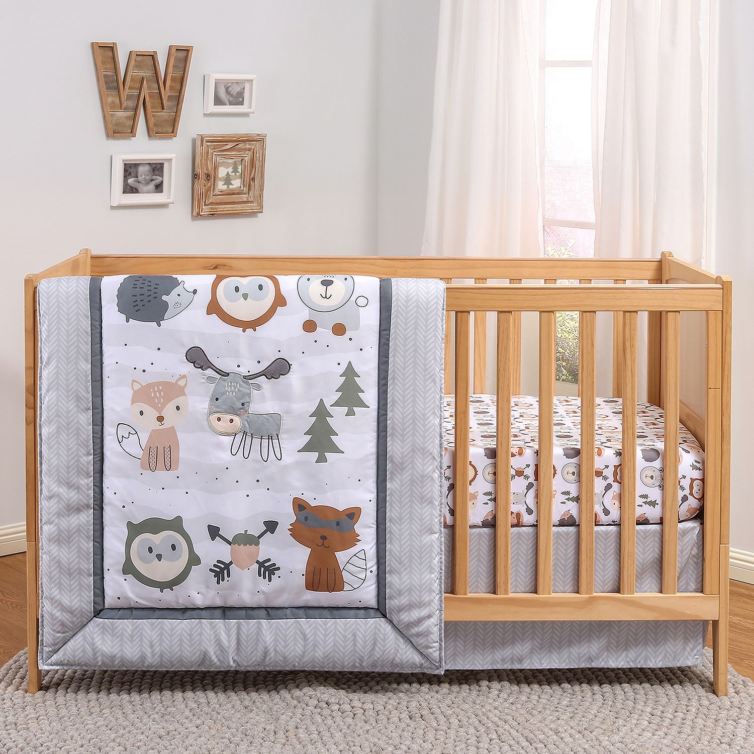 woodland gnome crib sheet