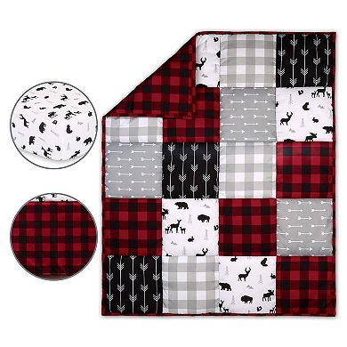 The Peanutshell Buffalo Plaid 3 Piece Crib Bedding Set