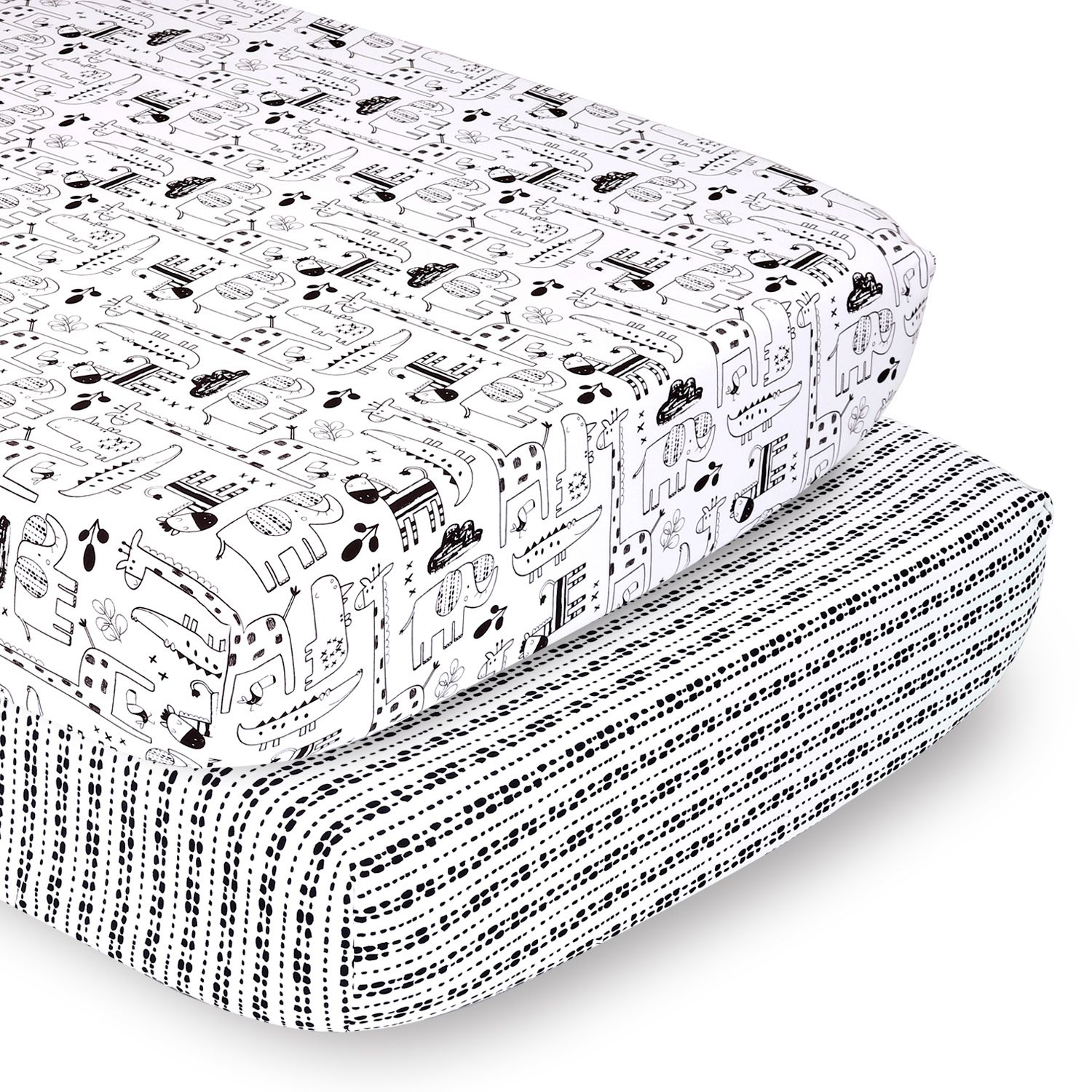 black and white striped crib sheet