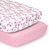 PS by The Peanutshell 2 Pack Roses & Ditzy Floral Fitted Crib Sheets