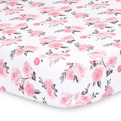 PS by The Peanutshell 2 Pack Roses & Ditzy Floral Fitted Crib Sheets