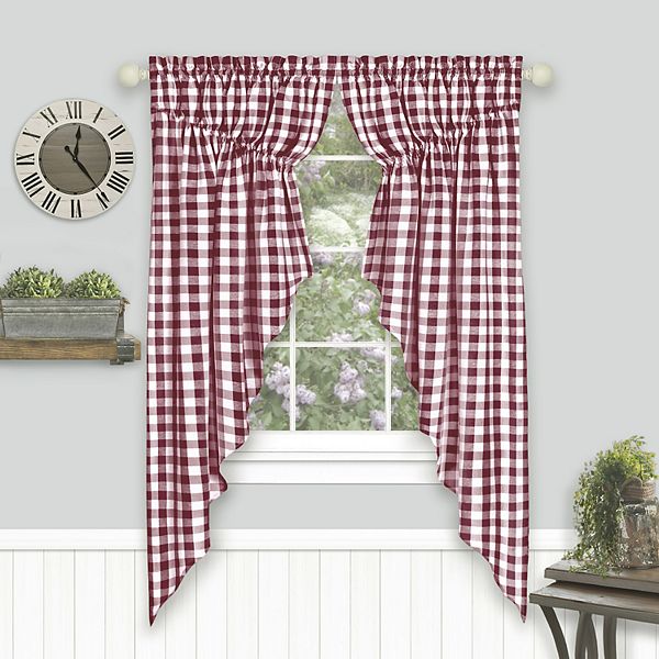 Achim 2pack Buffalo Check Gathered Swag Window Curtain Set