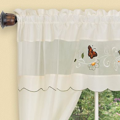 Achim 2-pack Daisy Meadow Embellished Cottage Window Curtain Set