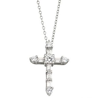 Contessa Di Capri Cubic Zirconia Cross Pendant Necklace