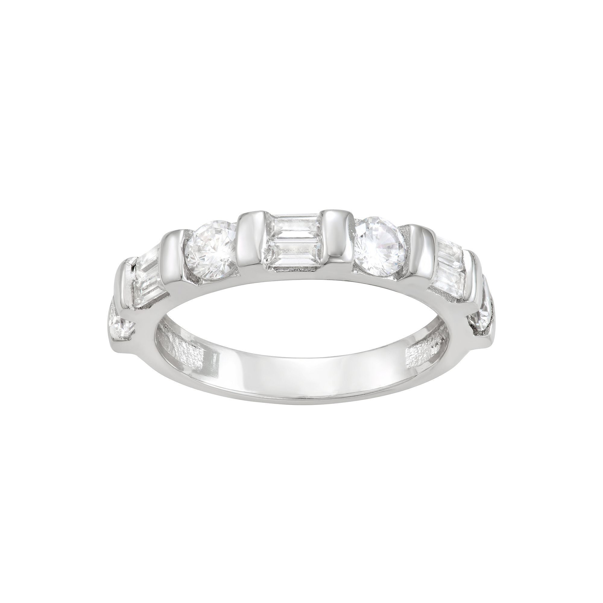 Contessa Di Capri Cubic Zirconia Band Ring, Womens, Size: 9, Sterling Silv