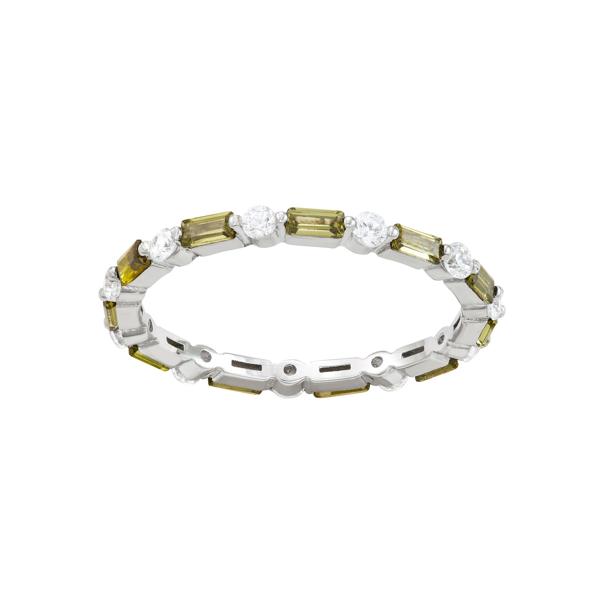 Contessa Di Capri Birthstone Eternity Ring, Womens, Size: 6, Sterling Augu