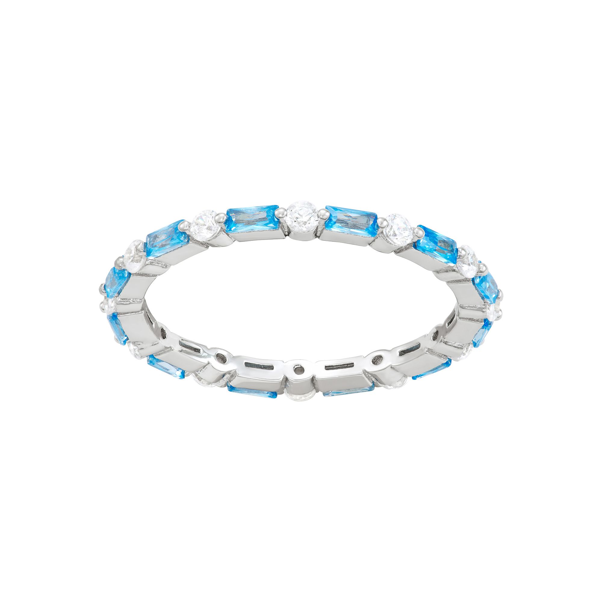 Contessa Di Capri Birthstone Eternity Ring, Womens, Size: 8, Sterling Dece