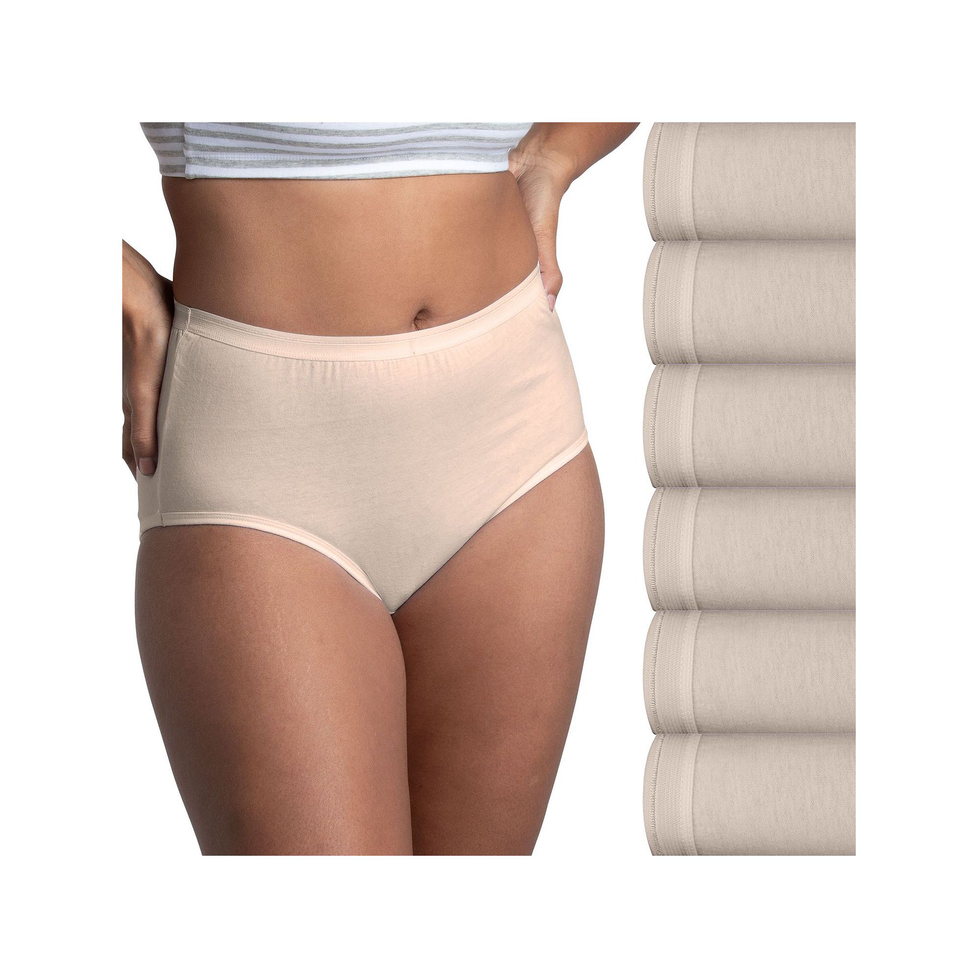 Womens Fruit of the Loom® 6-Pack Signature Cotton Brief Panty Set 6DKBRAP